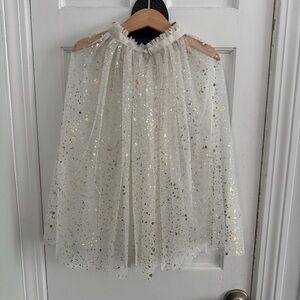 Sparkling Sheer Gold and Cream Cape